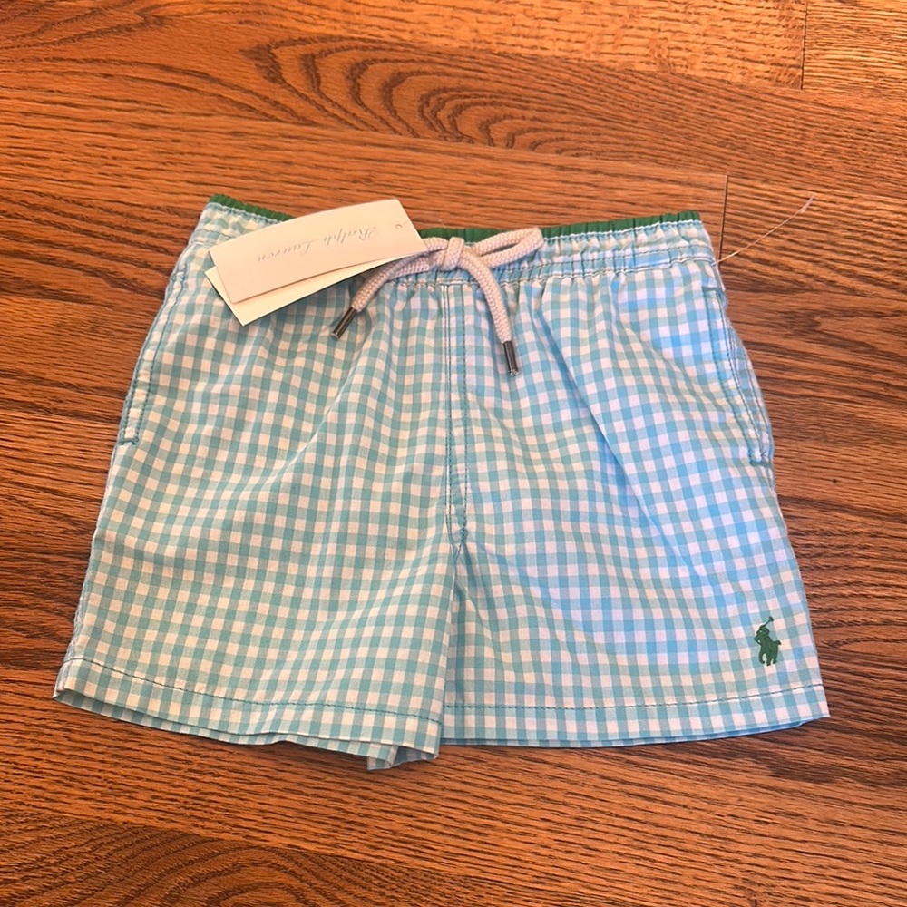 Ralph Lauren Blue and White Gingham Shorts 18 months